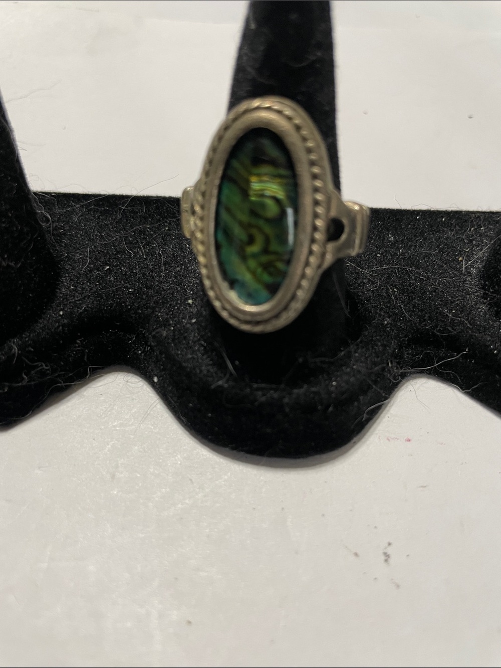 Ring-Abalone Oval Sterling-Style Ring in Green